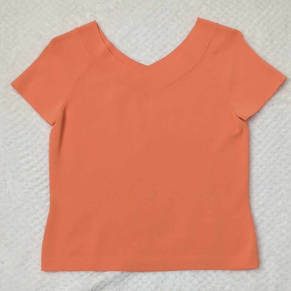 Talbots Vibrant Orange V Neck Top